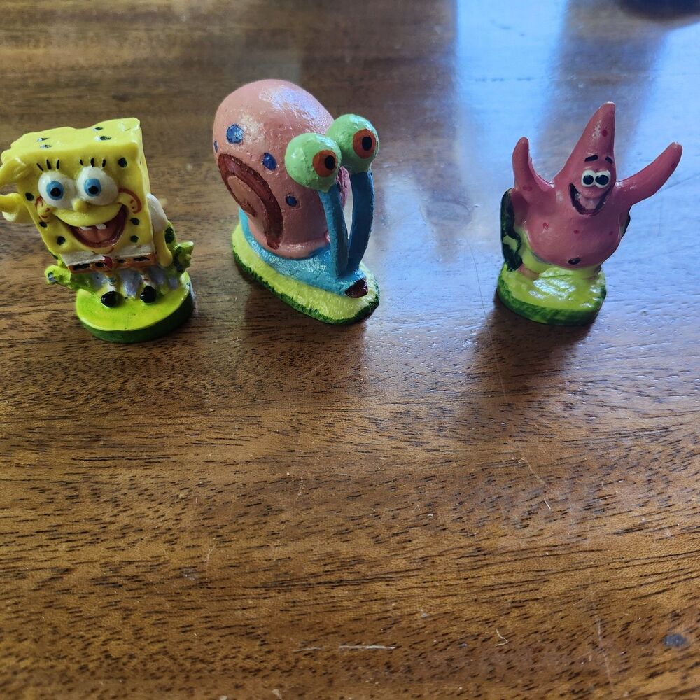 Viacom SpongeBob Aquarium Figures Gary, Patrick, & SpongeBob New but Opened